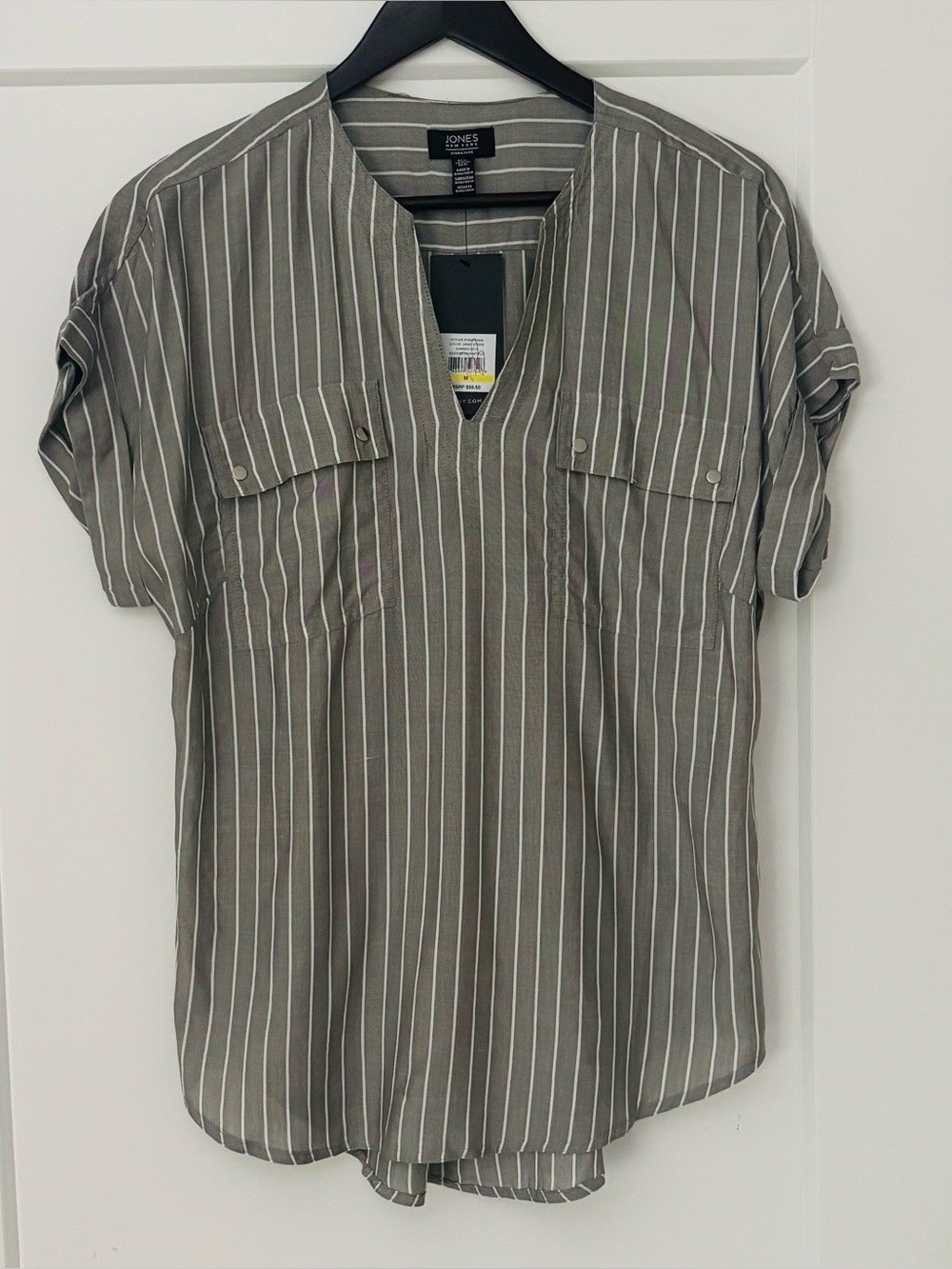 Jones New York Army Stripe Summer Top